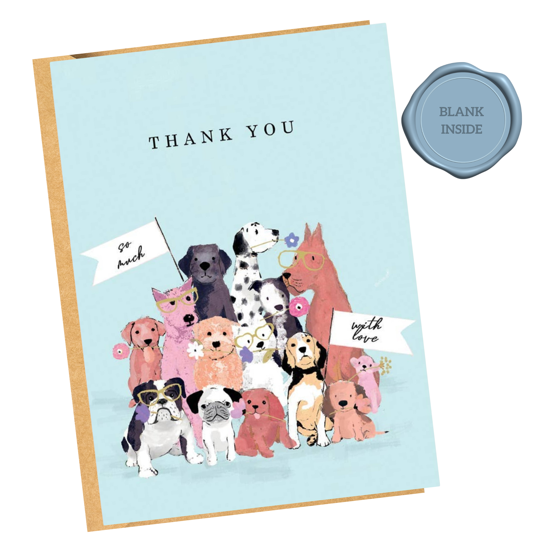 Crowd of Dogs - Thank You Card