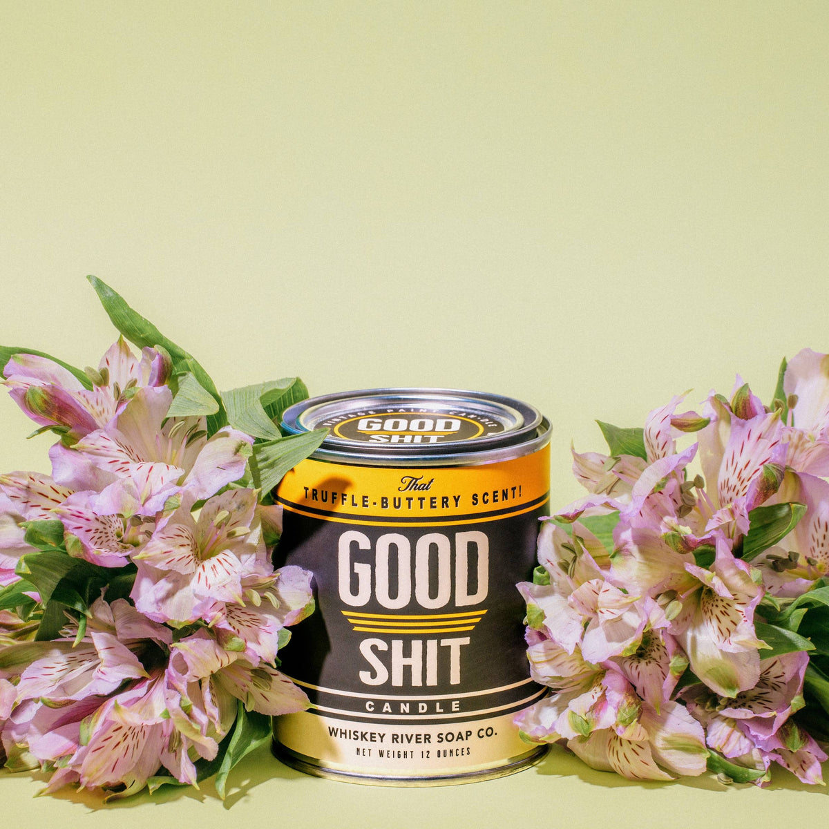 Good Shit vintage paint can candle, truffle butter scented, by Whiskey River Soap Co., from The Ruddy Duck in Whitefish, Montana