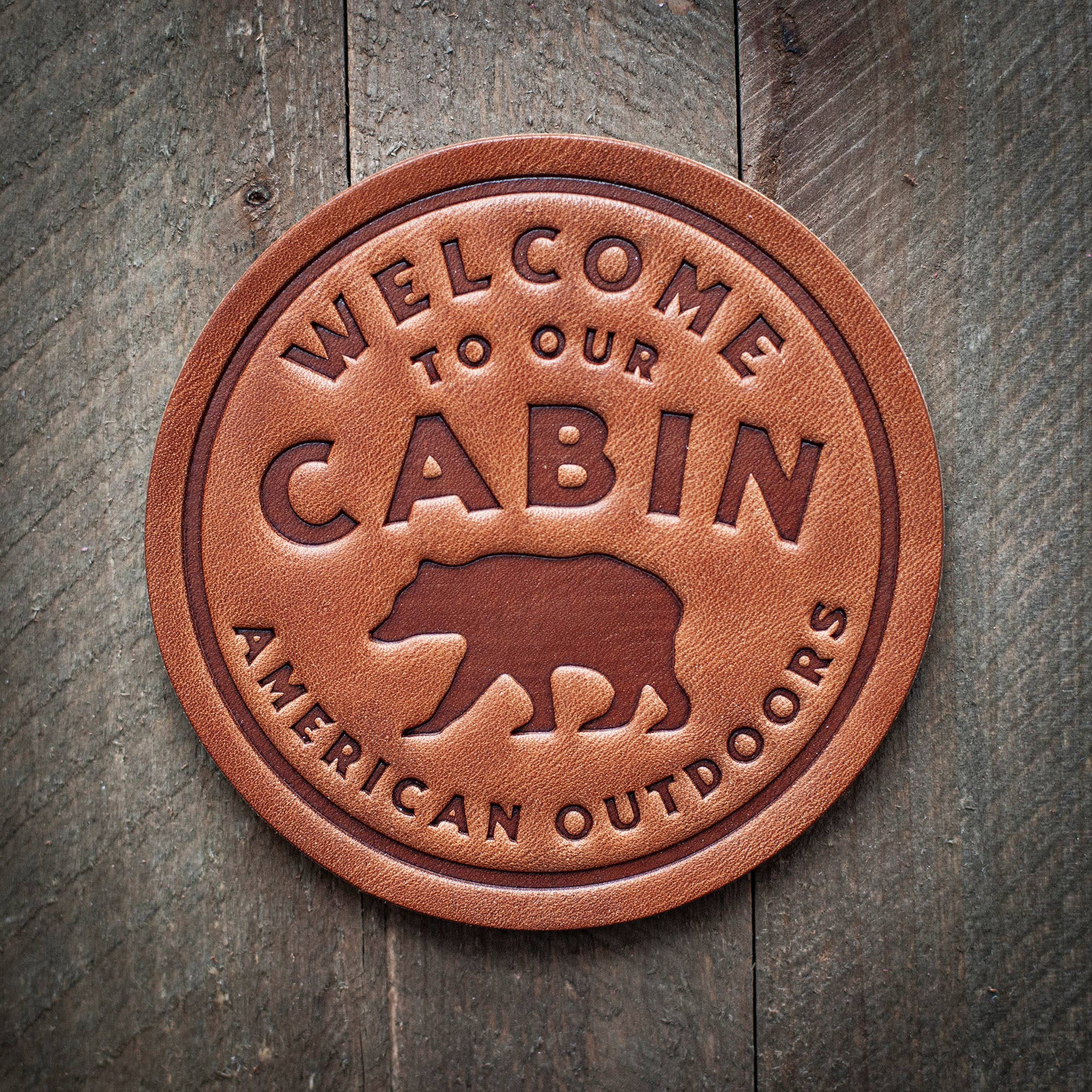Welcome To The Cabin ... Leather Coaster