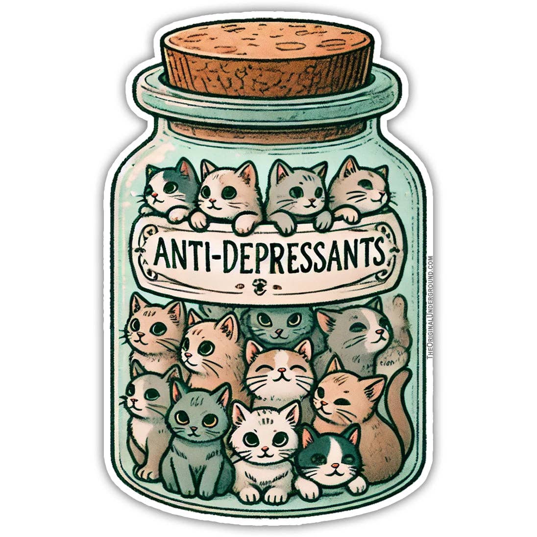 Anti-Depressant Cats - Vinyl Sticker