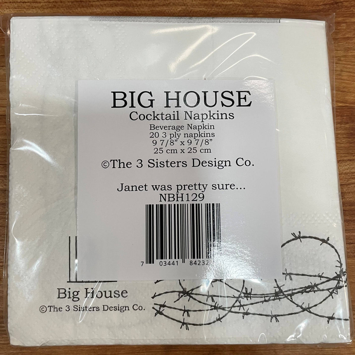 Janet's Police Report funny mugshot cocktail napkins, pack of 20, from The Ruddy Duck in Whitefish, Montana