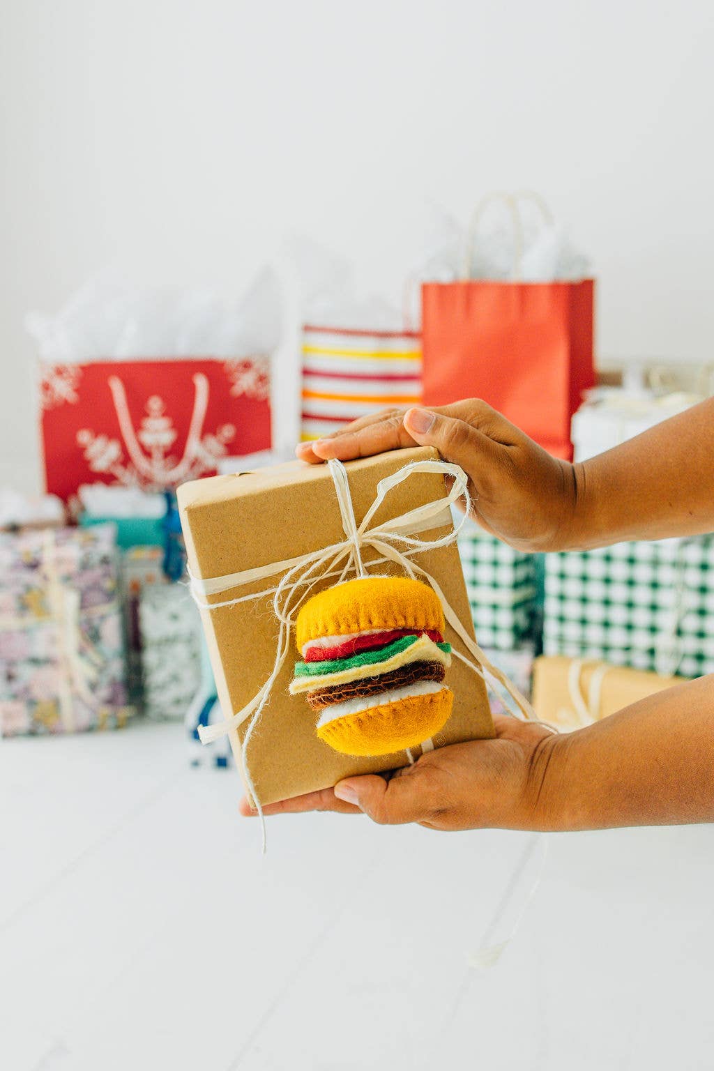 Burger - Wool Felt Christmas Ornament