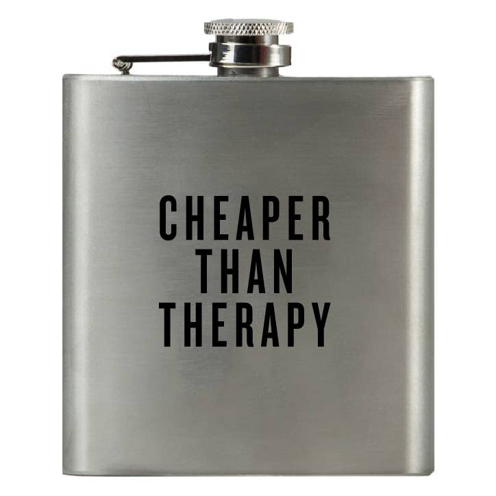 Cheaper Than Therapy Flask - The Ruddy Duck