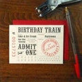 Birthday Train Ticket: 4bar 4.875" X 3.5"