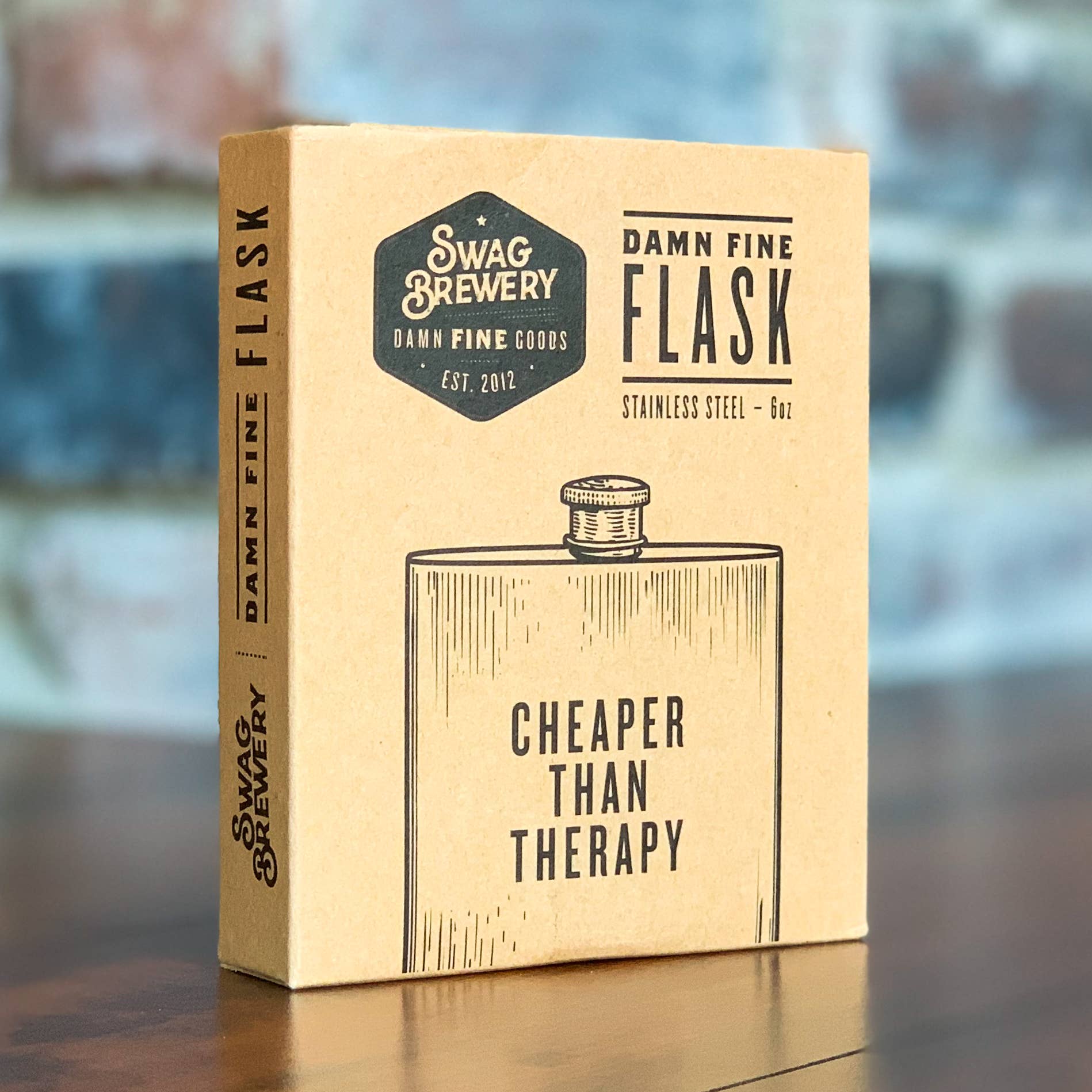 Cheaper Than Therapy Flask - The Ruddy Duck