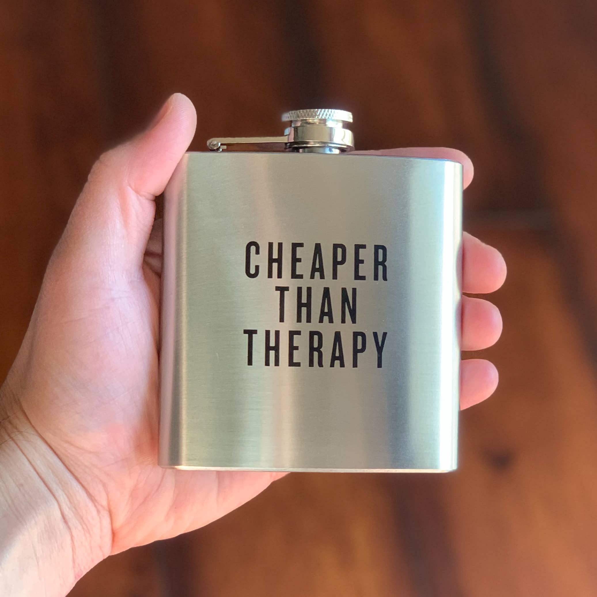 Cheaper Than Therapy Flask - The Ruddy Duck