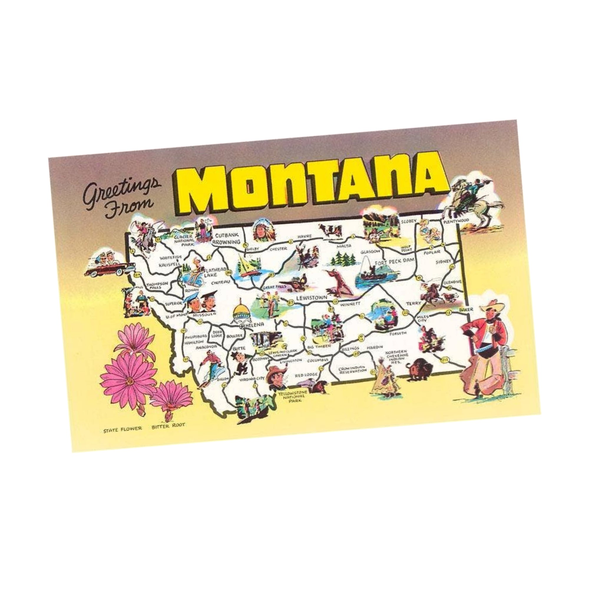 Greetings from Montana - Retro Postcard
