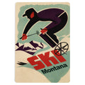 Vintage Ski Montana - Wood Postcard