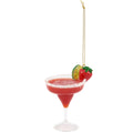 Glass strawberry margarita ornament, alternate view, from The Ruddy Duck in Whitefish, Montana