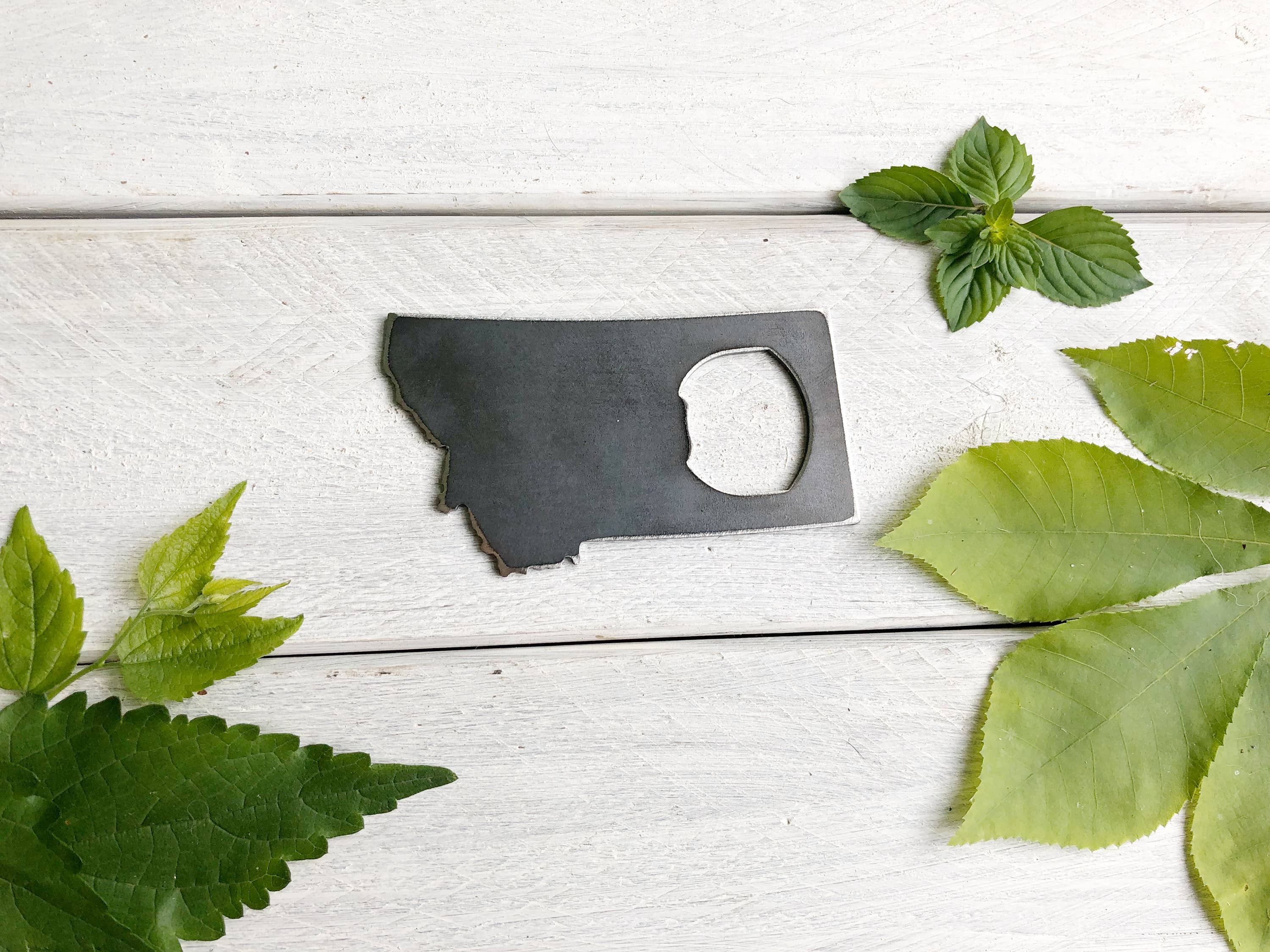 Montana State Bottle Opener Made From Recycled Raw Steel