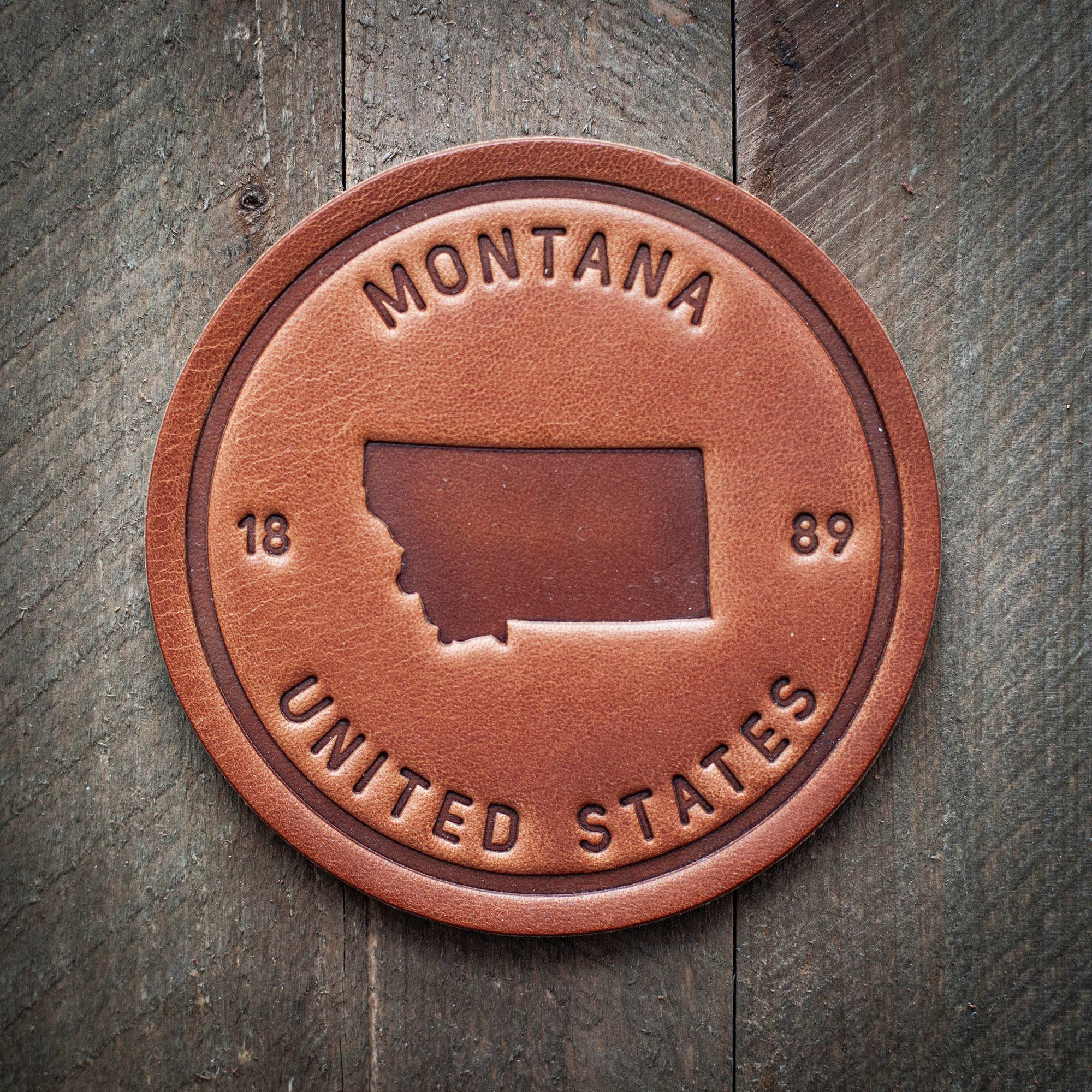 Montana State ... Leather Coaster