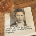 Daniel's Tolerance for Alcohol funny mugshot cocktail napkins, pack of 20, from The Ruddy Duck in Whitefish, Montana