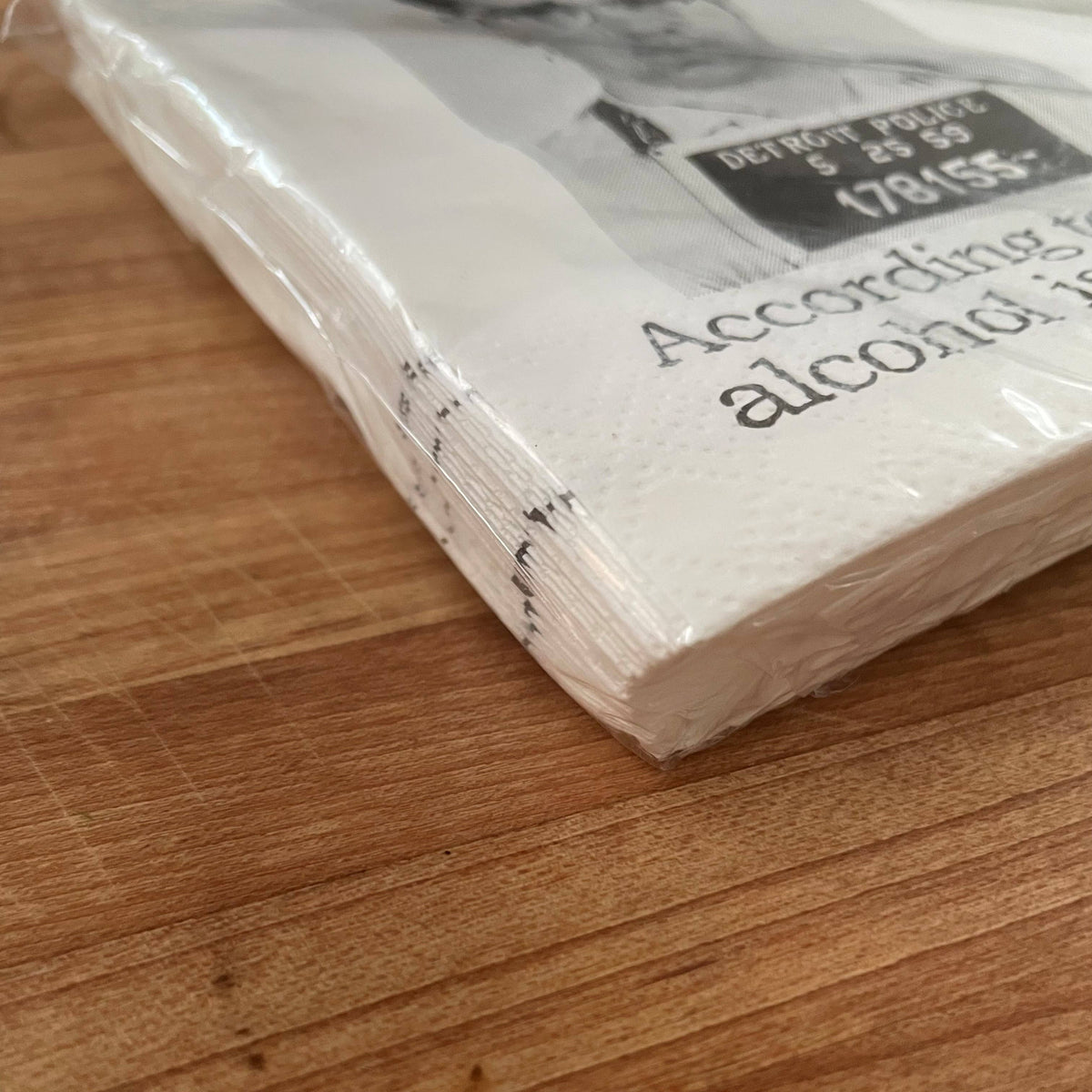 Alcohol Is a Solution funny mugshot cocktail napkins, pack of 20, from The Ruddy Duck in Whitefish, Montana