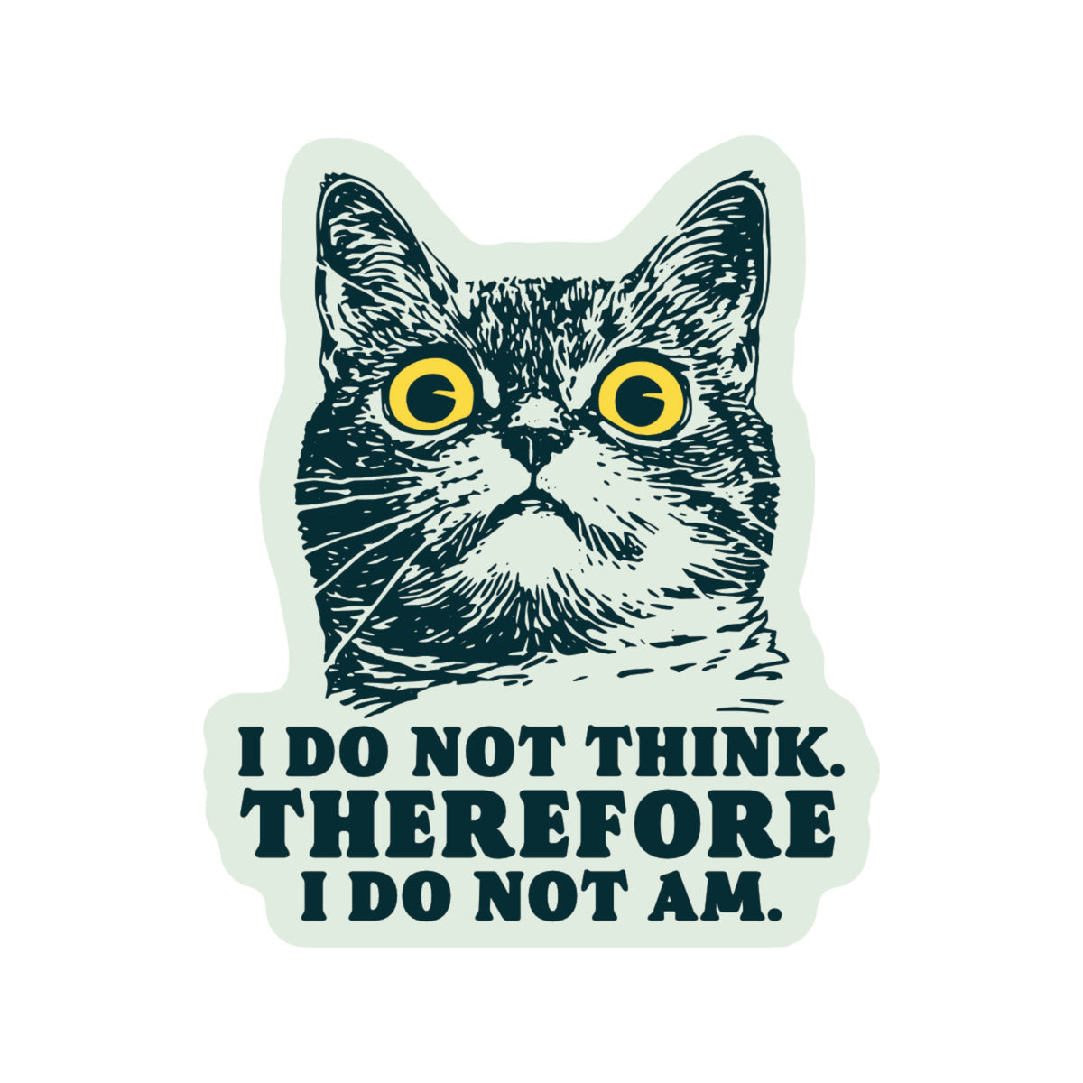 Goofy Kitty funny cat vinyl sticker, from The Ruddy Duck in Whitefish, Montana