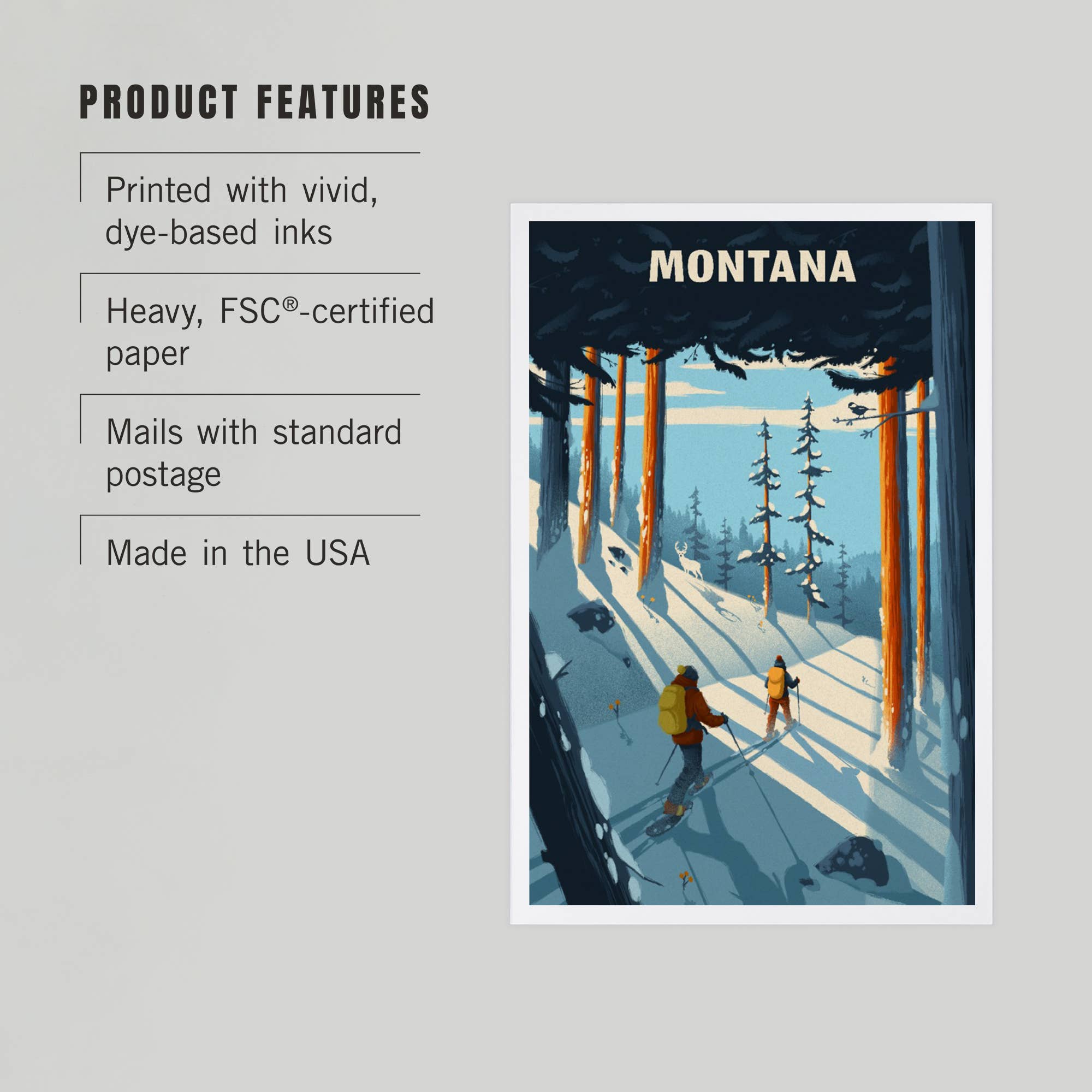 Snowshoeing - Montana Postcard