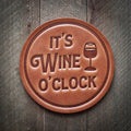 Wine O'Clock ... Leather Coaster