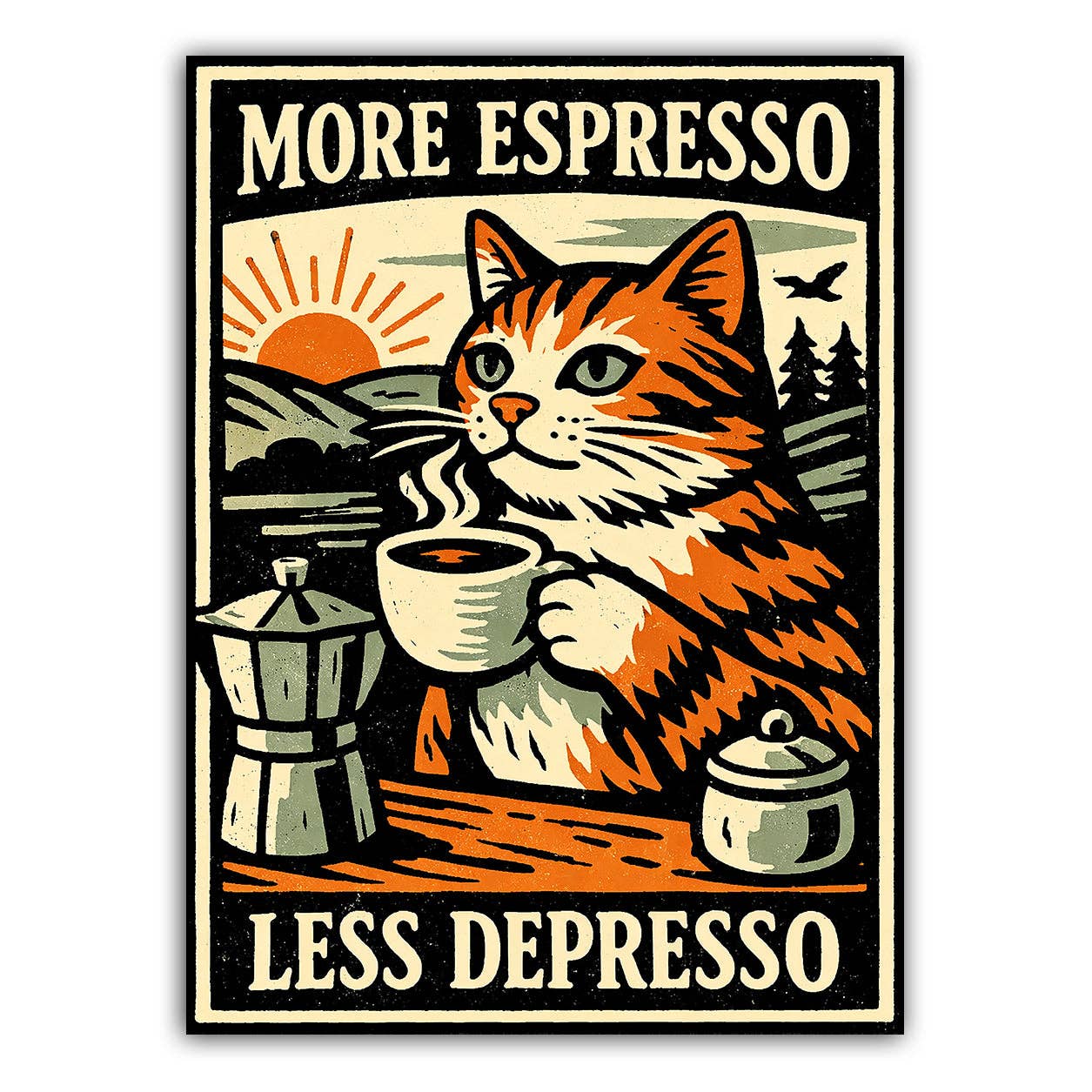 More Espresso Less Depresso - Sticker