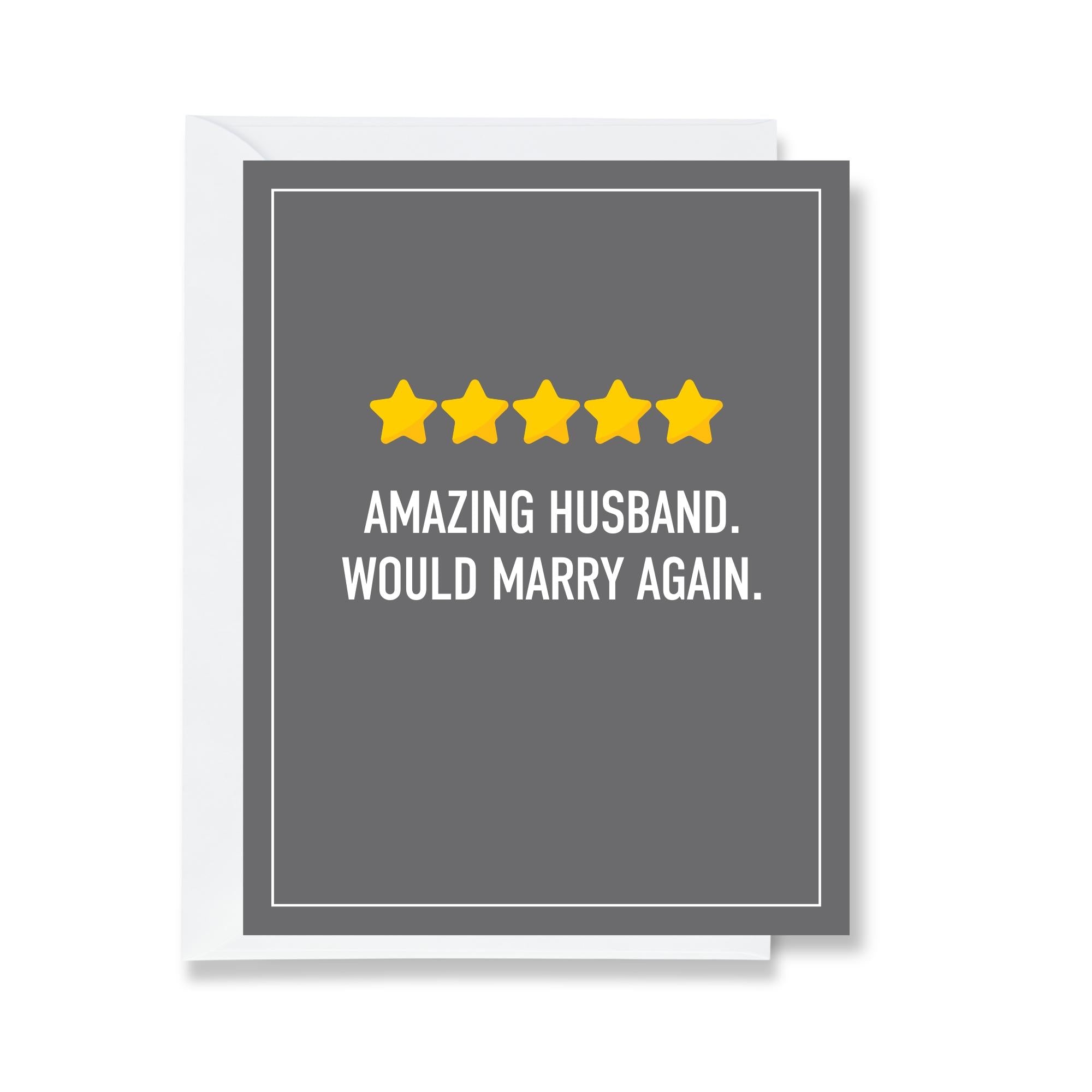 5 Star Review - Anniversary Card For Husband