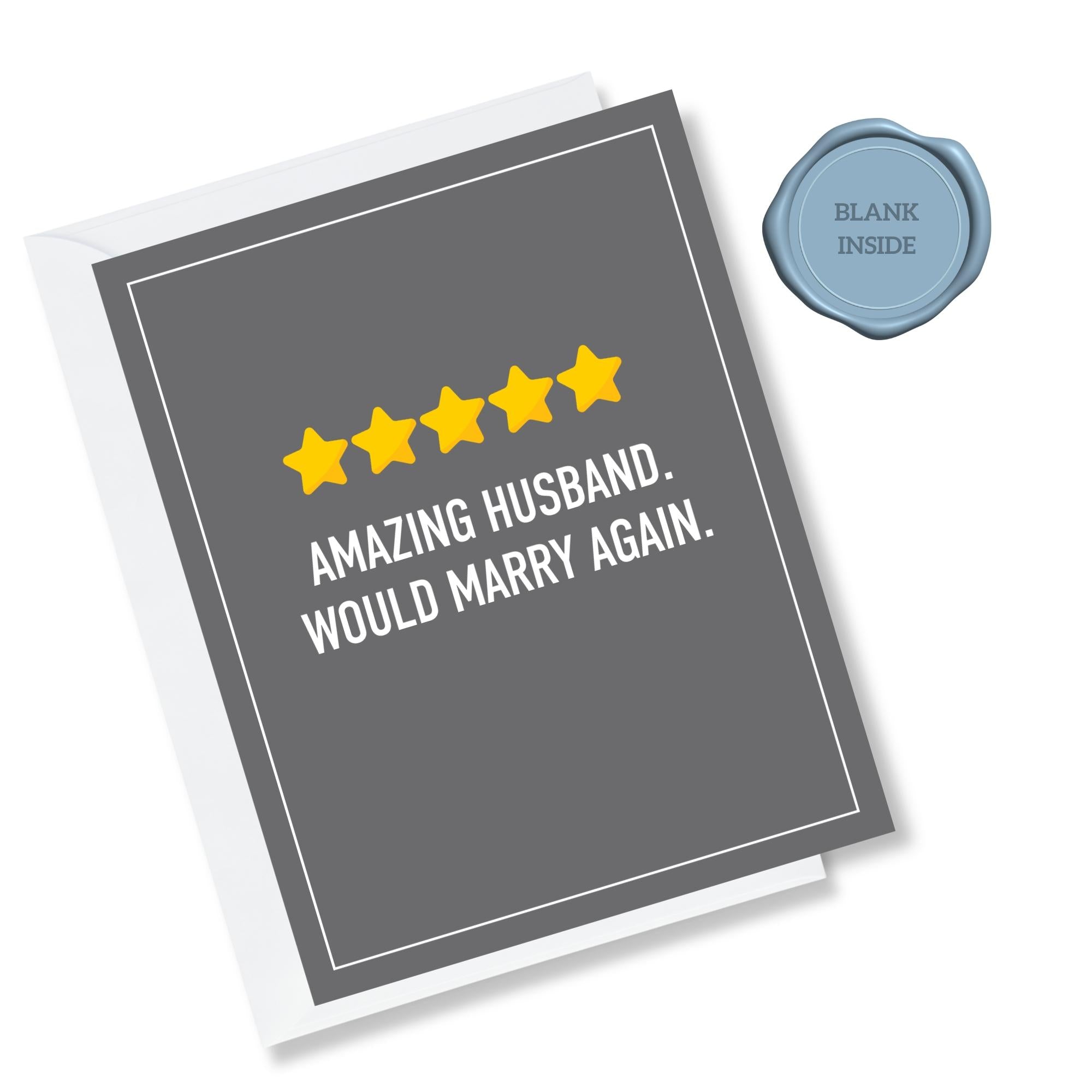 5 Star Review - Anniversary Card For Husband