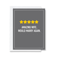 5 Star Review - Anniversary Card For Wife