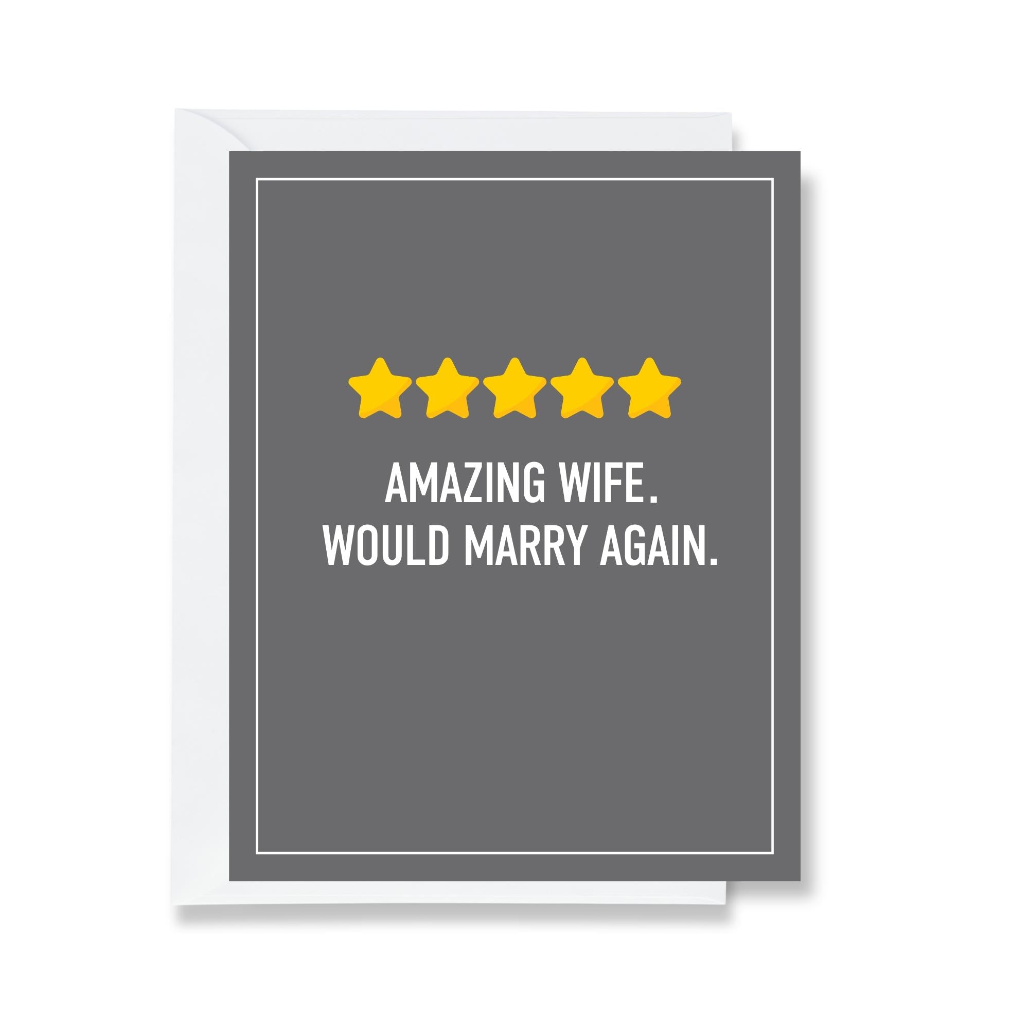 5 Star Review - Anniversary Card For Wife