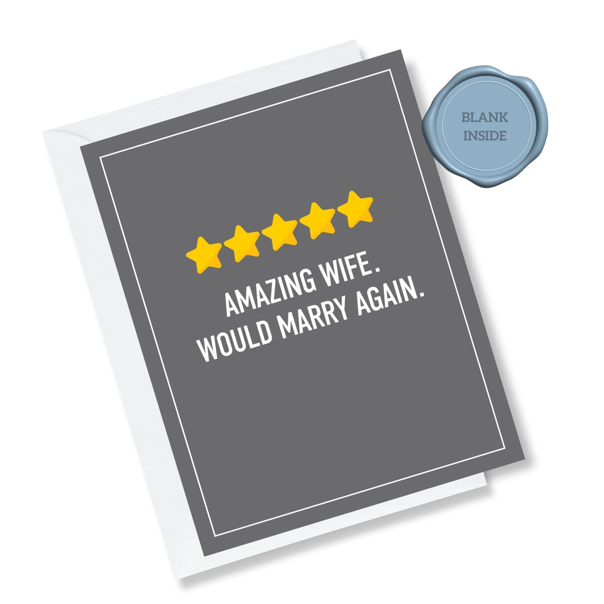 5 Star Review - Anniversary Card For Wife