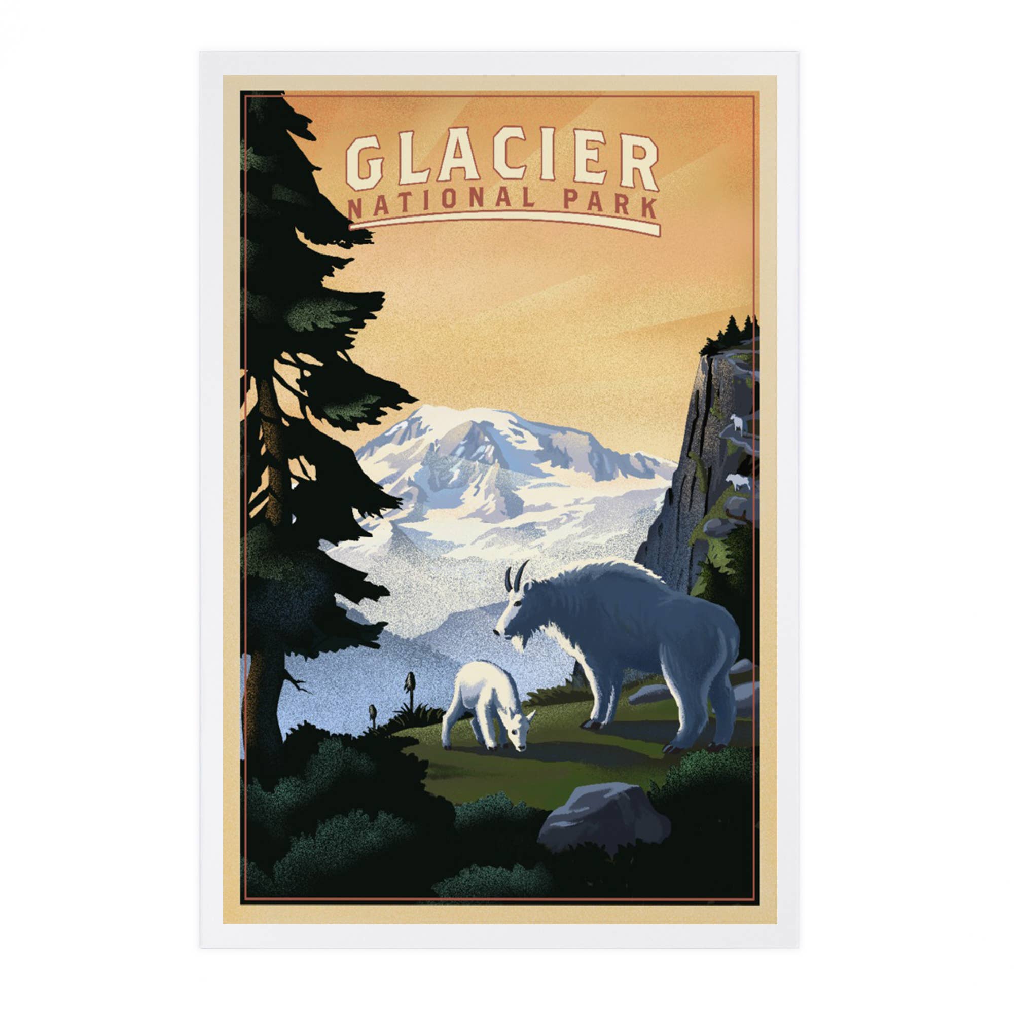 Mountain Goats - Glacier Park Postcard