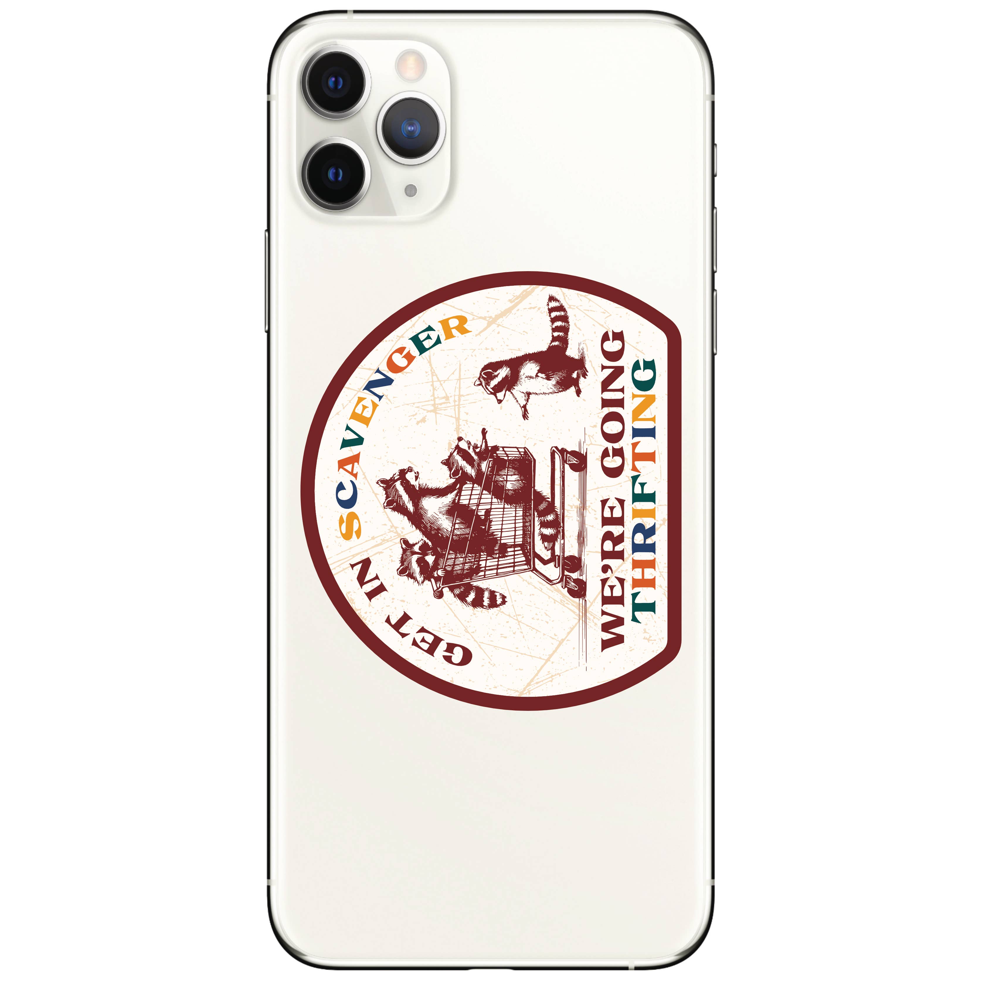 Cute Funny Thrift Shop Raccoon High Quality Vinyl Sticker