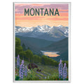 Spring Flowers + Bear - Montana Magnet