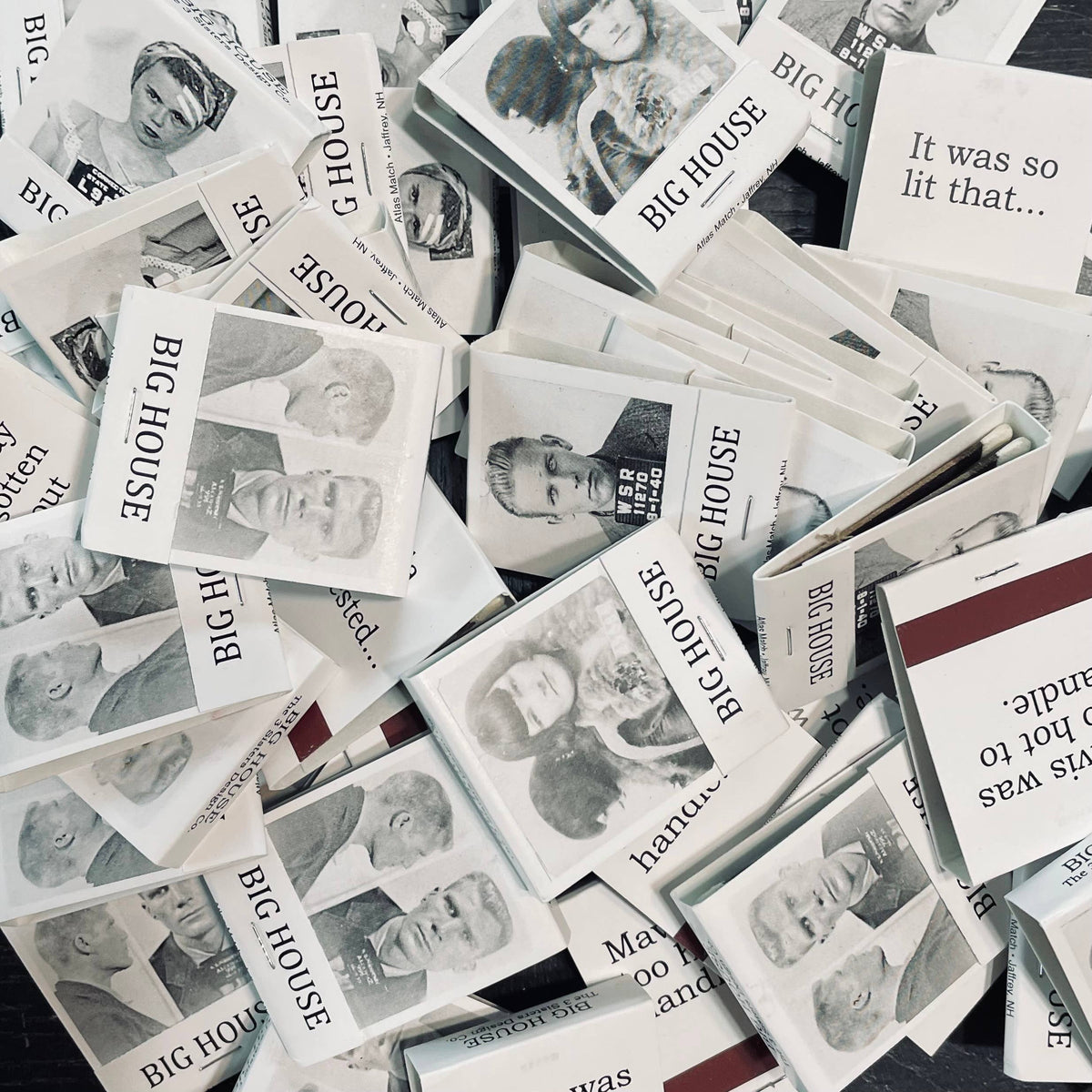 Shoulda Swiped Left vintage mugshot matchbooks, box of 50, from The Ruddy Duck in Whitefish, Montana