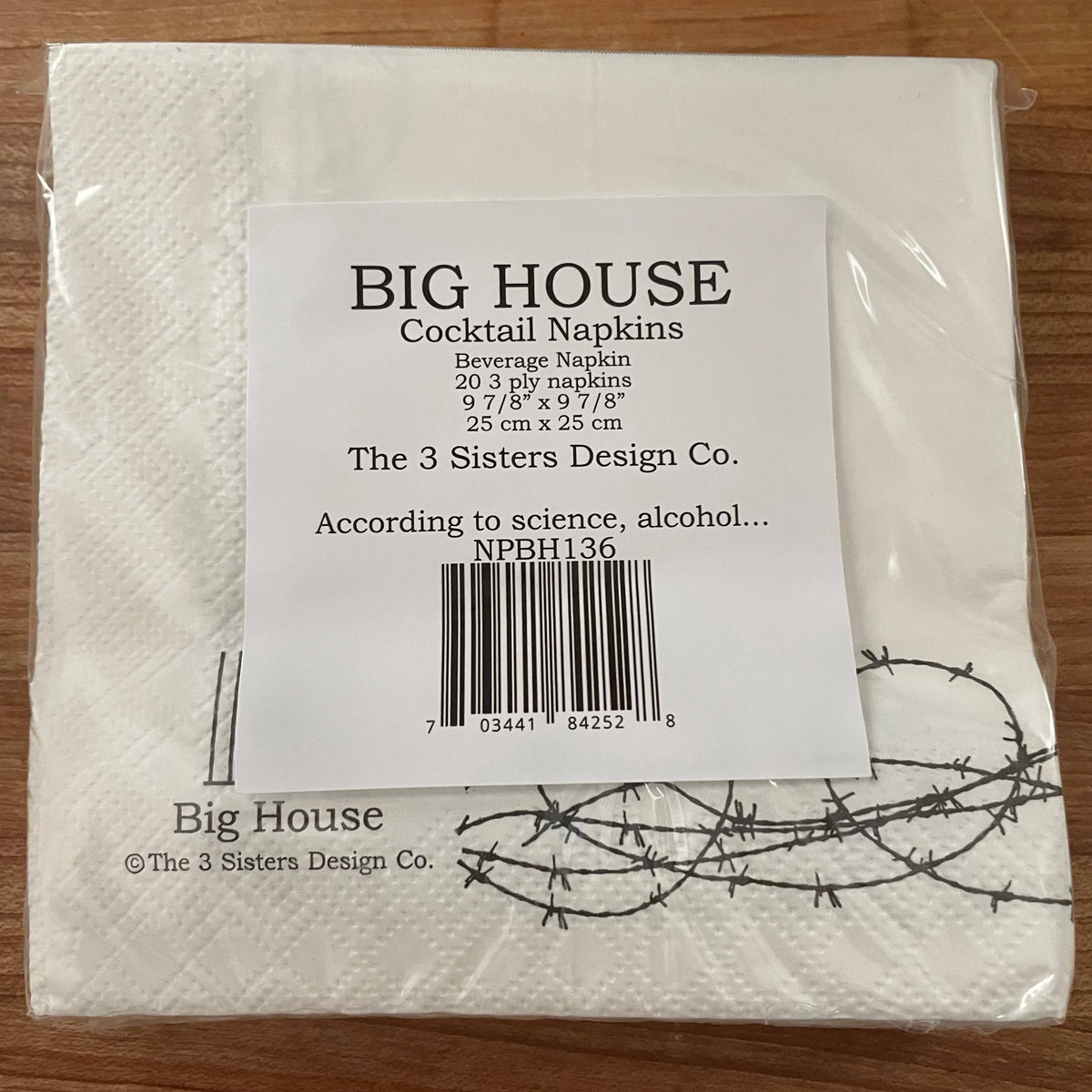 Alcohol Is a Solution funny mugshot cocktail napkins, pack of 20, from The Ruddy Duck in Whitefish, Montana
