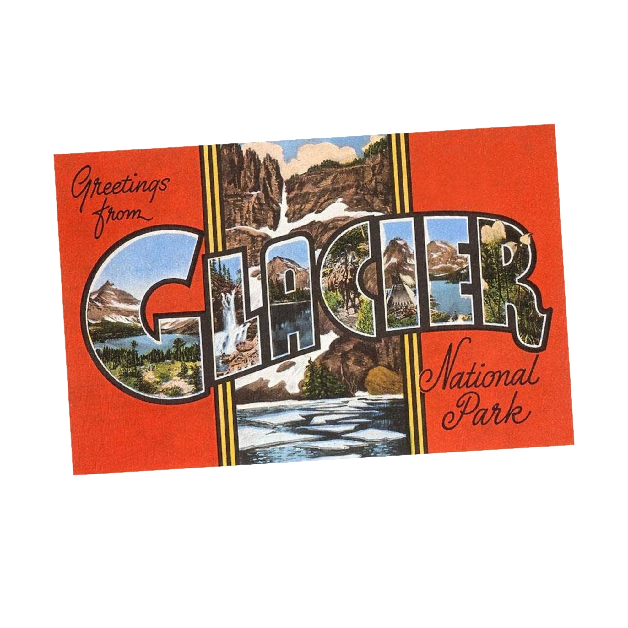 Greetings from Glacier Park - Montana Postcard