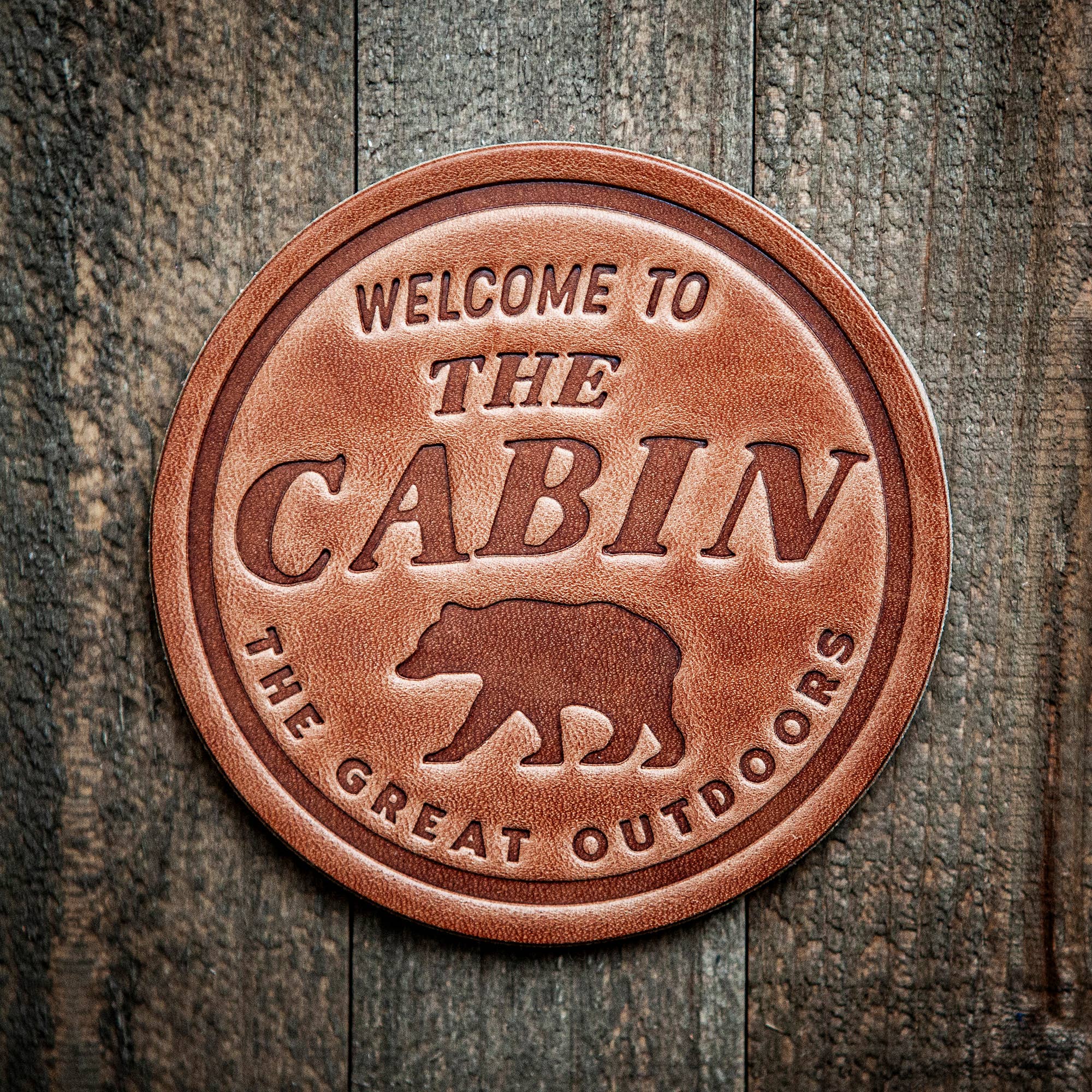 Welcome To The Cabin ... Leather Coaster