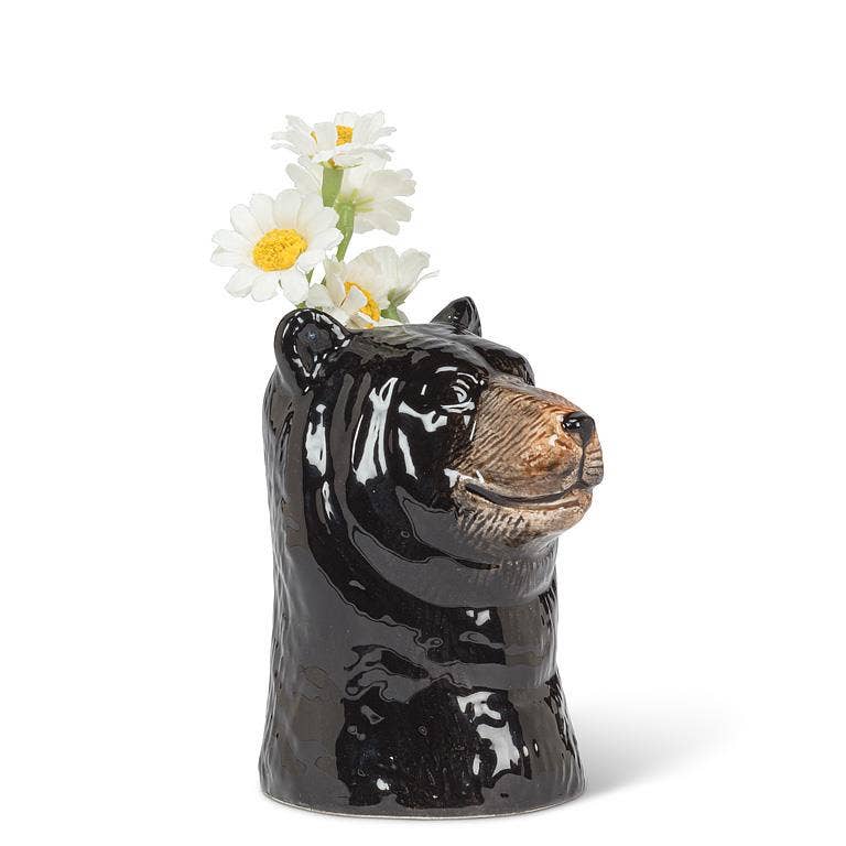 Black Bear - 3" Tall Ceramic Bud Vase