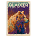 Glacier Park Grizzley Bear - Wood Postcard