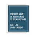Life is Scary funny greeting card by Ink & Attitude, blank inside, from The Ruddy Duck in Whitefish, Montana