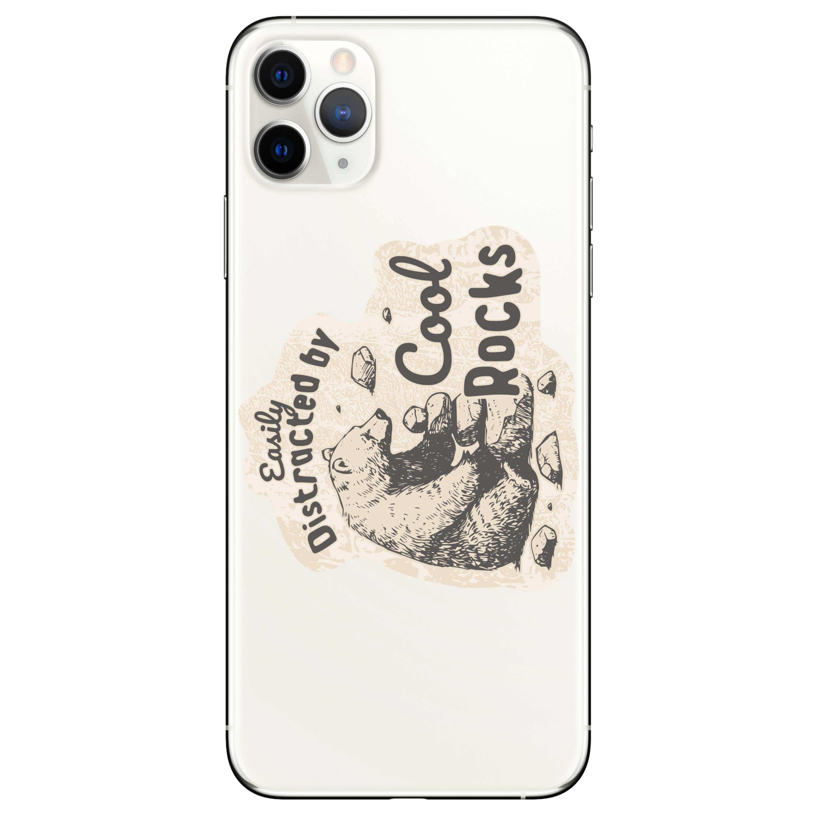 Distracted By Cool Rocks Bear - Vinyl Sticker