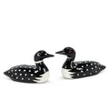 Black and white ceramic loon salt and pepper shakers, from The Ruddy Duck in Whitefish, Montana