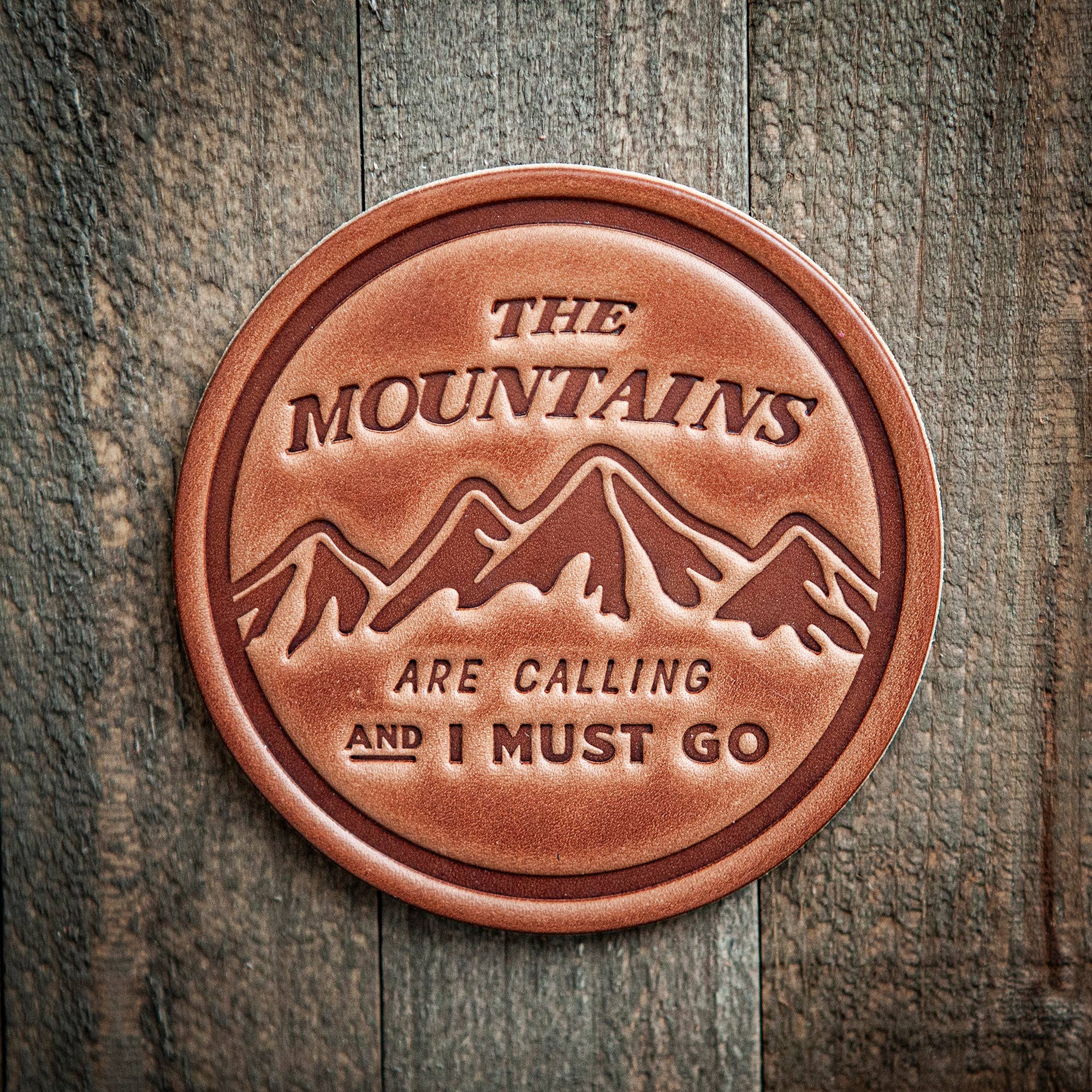 Mountains Are Calling ... Leather Coaster