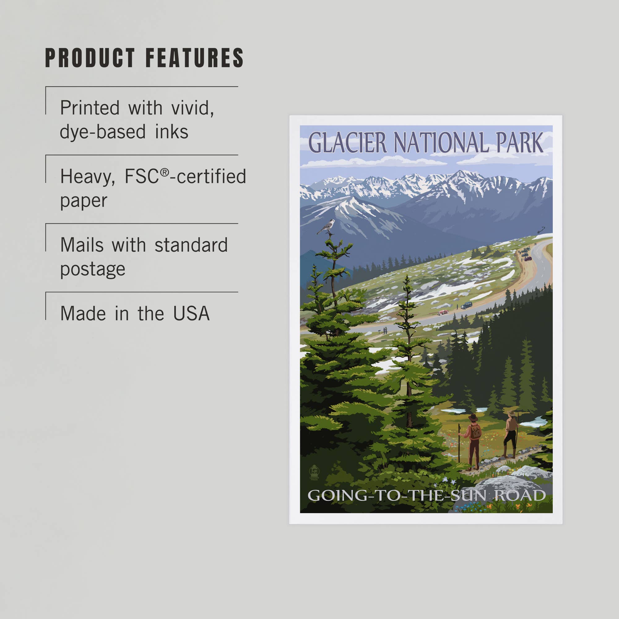 Premium Postcards Glacier National Park Going To The Sun Rd