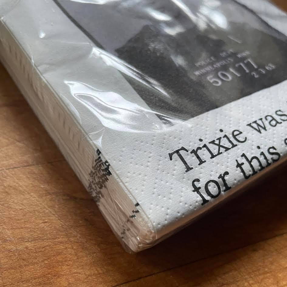 Trixie Was Too Sober for This funny mugshot cocktail napkins, pack of 20, from The Ruddy Duck in Whitefish, Montana