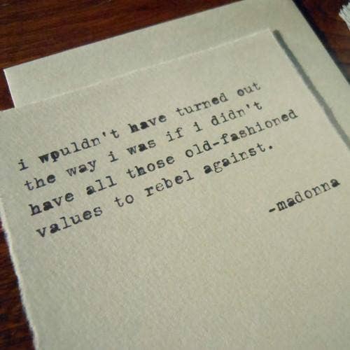 Madonna Rock Quote: Euro Size 3.35" X 5.12"