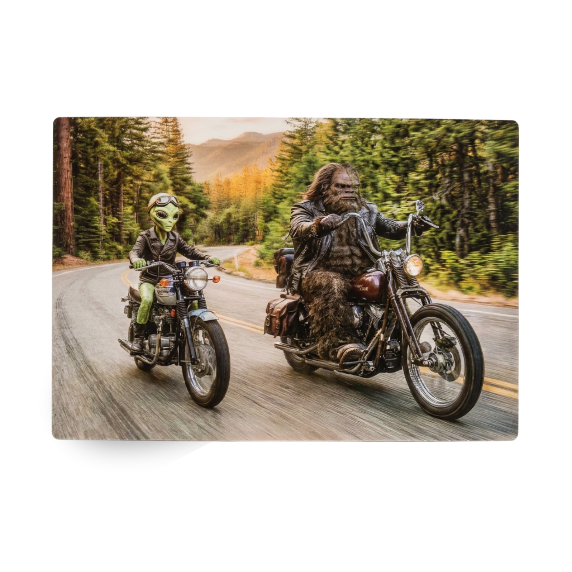 Alien and Bigfoot - Lenticular 3D Postcard