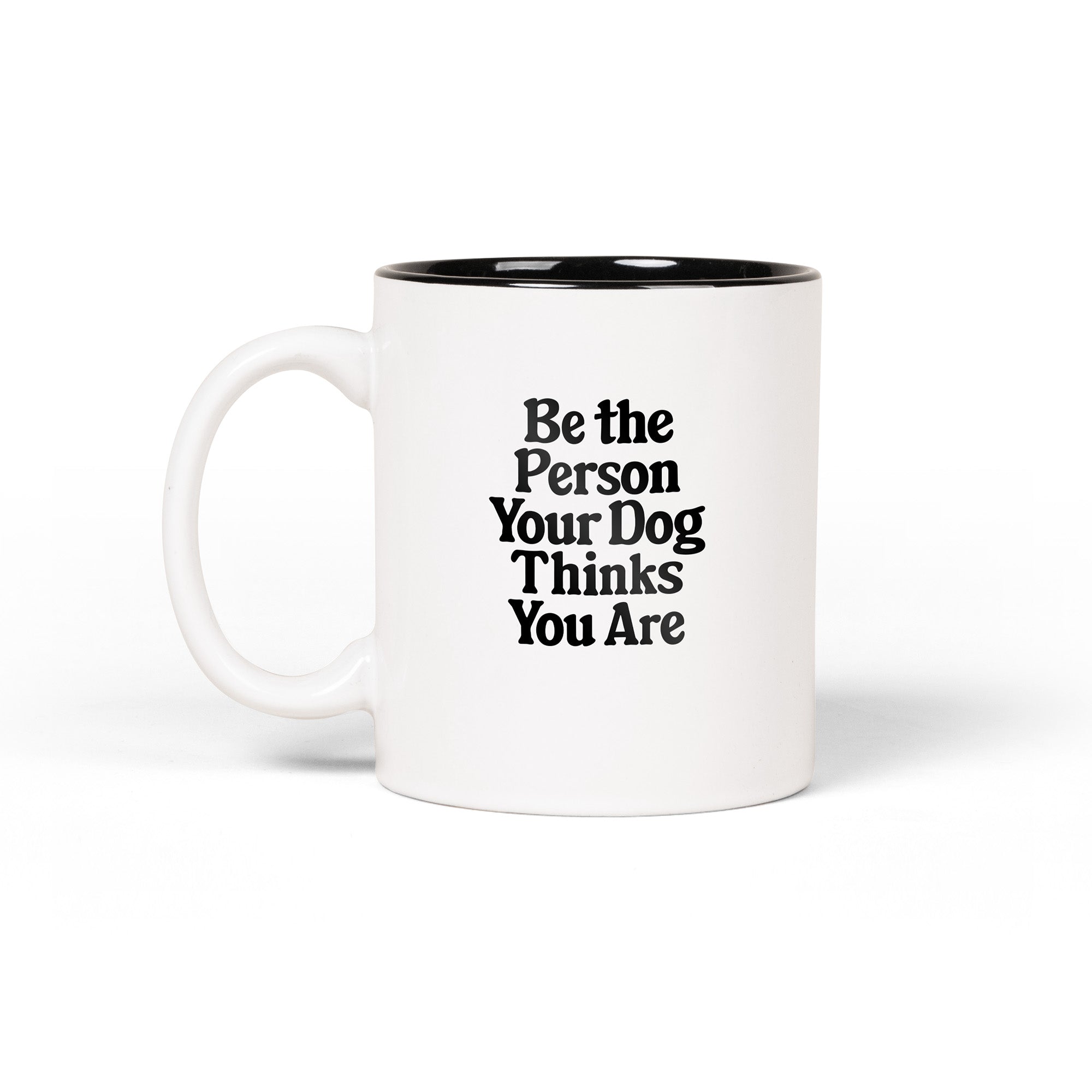 Person Your Dog Thinks - Black & White Ceramic Mug