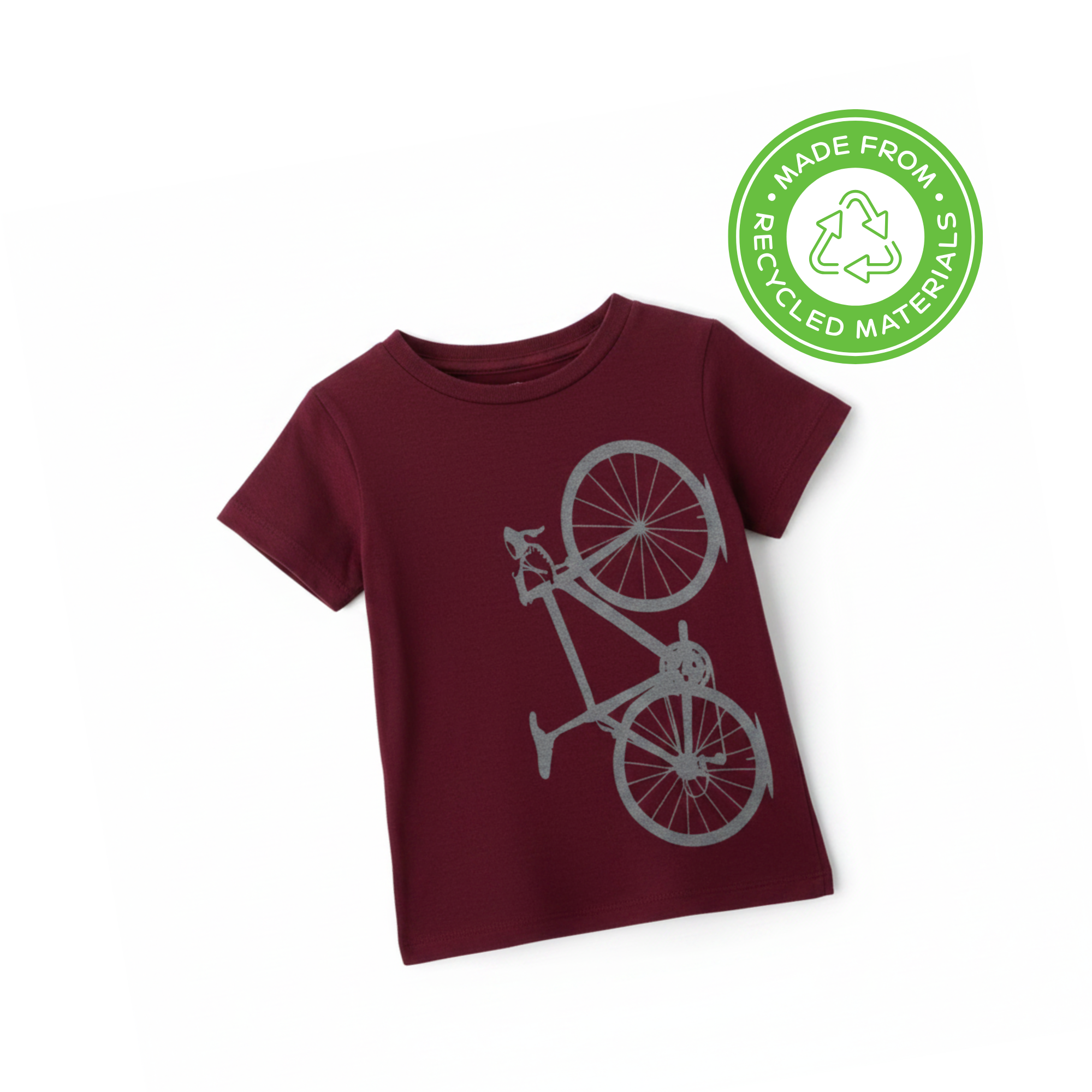 Bicycle - Baby & Toddler Cranberry T-Shirt