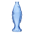 Blue Glass Sprouting Fish Flower Vase on white background