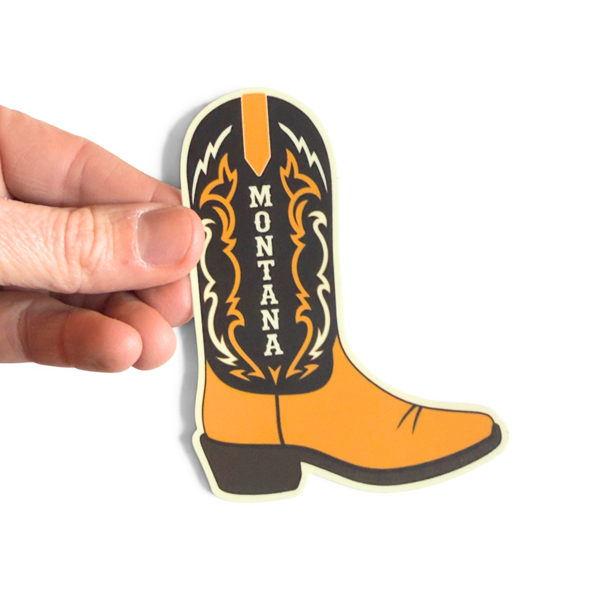 Brown Cowboy Boot - Brown Montana 4" Vinyl Sticker