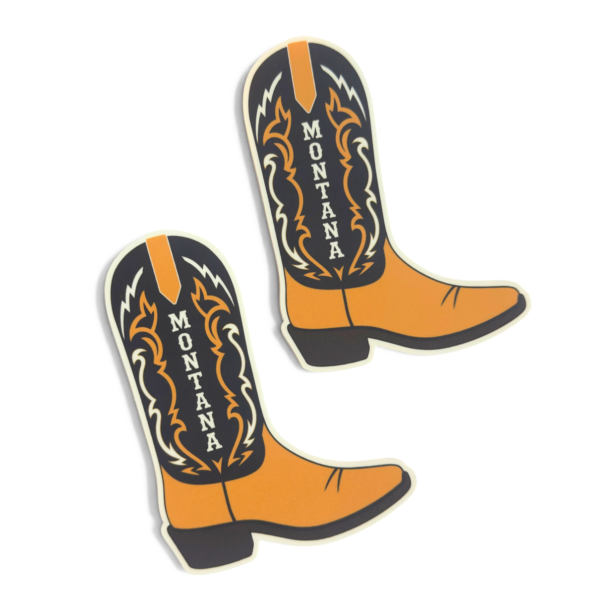 Brown Cowboy Boot - Brown Montana 4" Vinyl Sticker