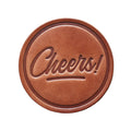 Cheers! Embossed Genuine Leather Coaster - The Ruddy Duck