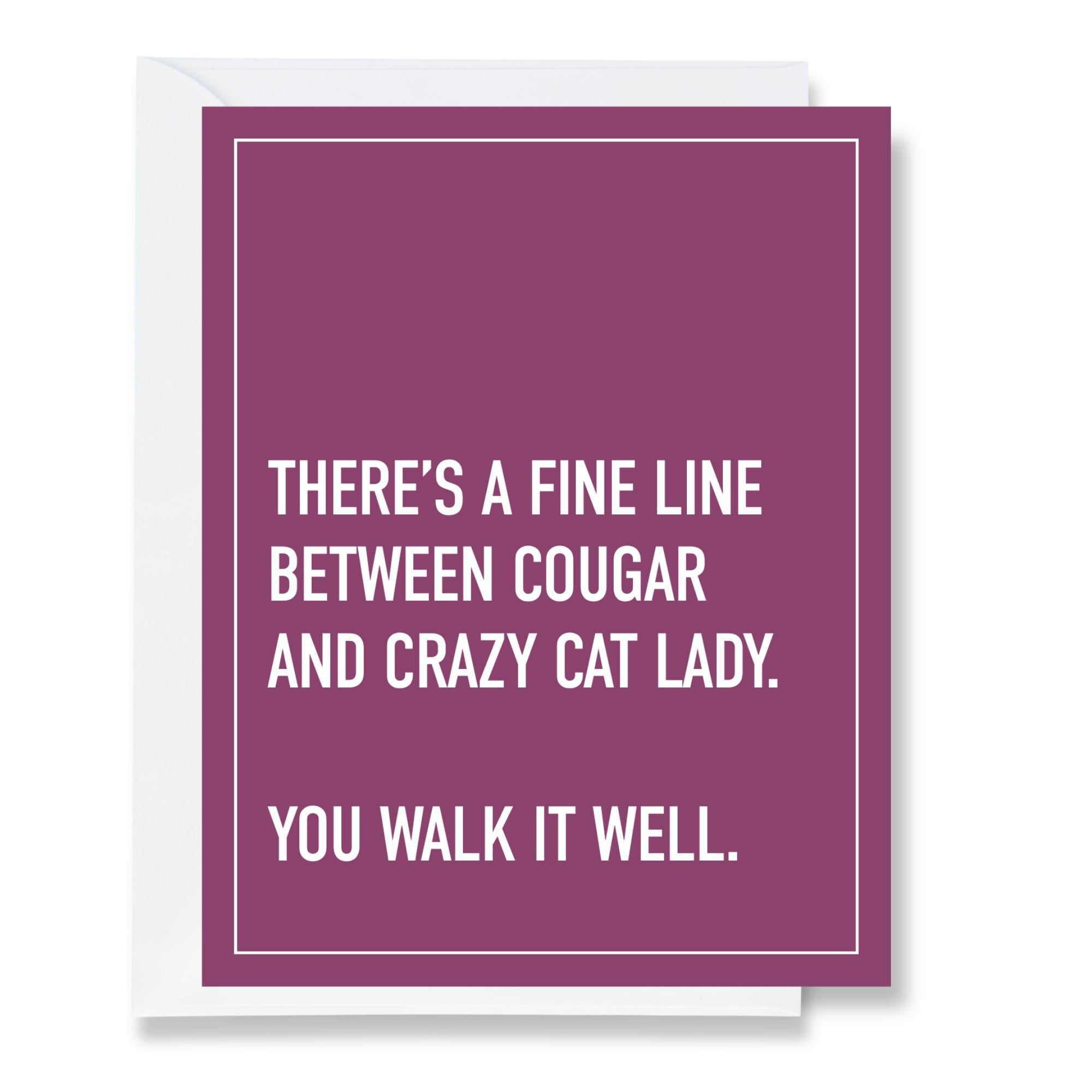 Cougar and Crazy Cat Lady - Birthday Card